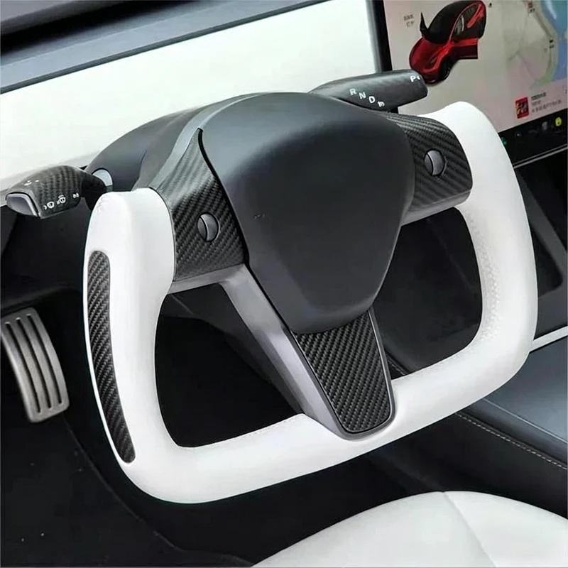 

LS AUTO Super Charged Yoke Carbon Steering Wheel for Tesla Model 3 Model Y 2017-2026 Year Upgrade To Yoke Steering Wheel