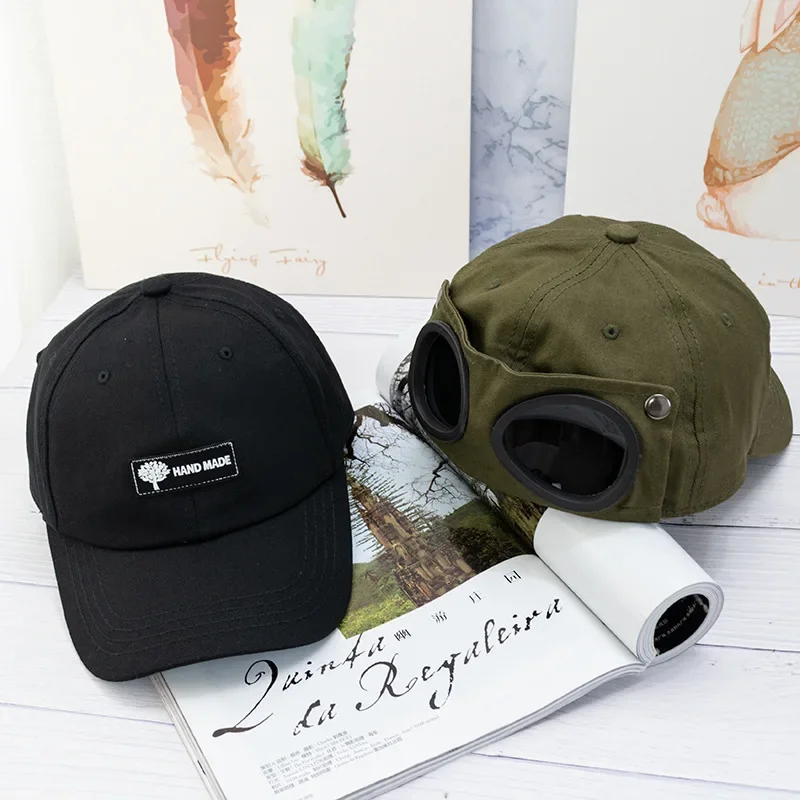 

New Hot Sales Aviator Hat Summer Personality Glasses Baseball Cap Female Unisex Sunglasses Cap Male Cap Hats