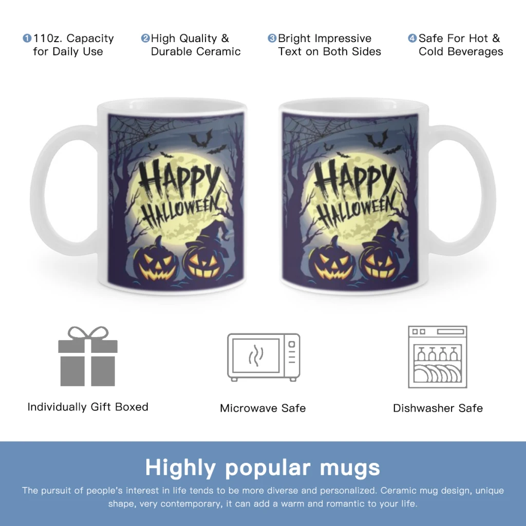 Witches Enchanting Halloween Ceramic Mug Cute Coffee Tea Milk Stave Mugs And Cups with Handle Novelty Gifts