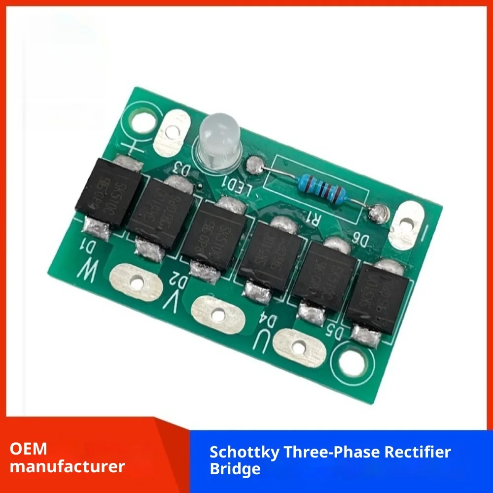 Three-phase Rectifier Bridge Generator Rectifier Board Patch, High Current 10A, High Efficiency with Indicator Light