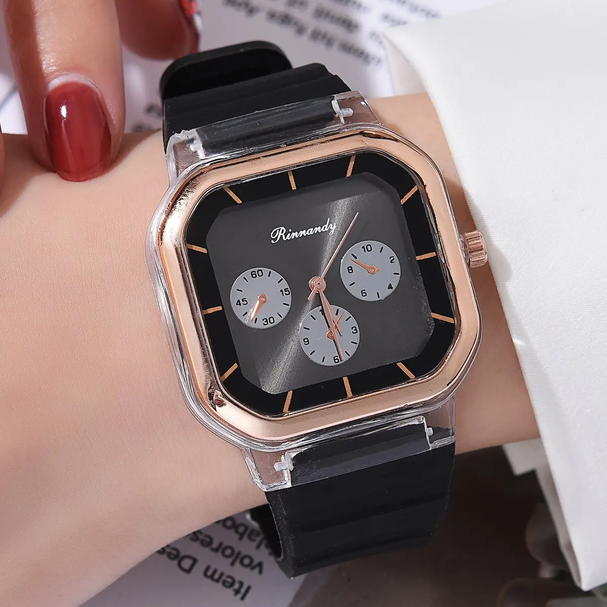 fashion silicone band women quartz sports watch