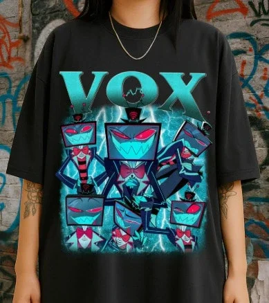 Short Sleeved Single-Sided Printed T-Shirt Shirt Vox Professional Gaslighter Hazbins Hotels Crazy