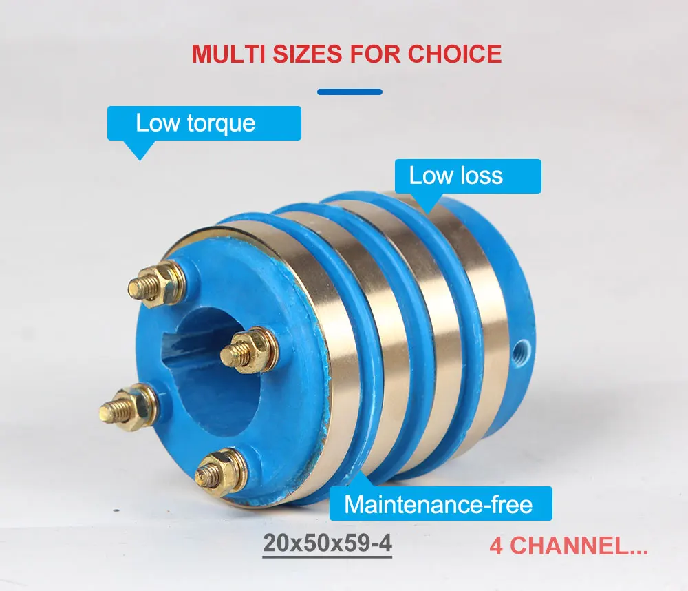 Jumpasit OD 60mm Leitfähiger Schleifring 33A Set Einheit Traditionell 360° Drehbar mit Kohlebürstenhaltern für die Industrie – Detail 3