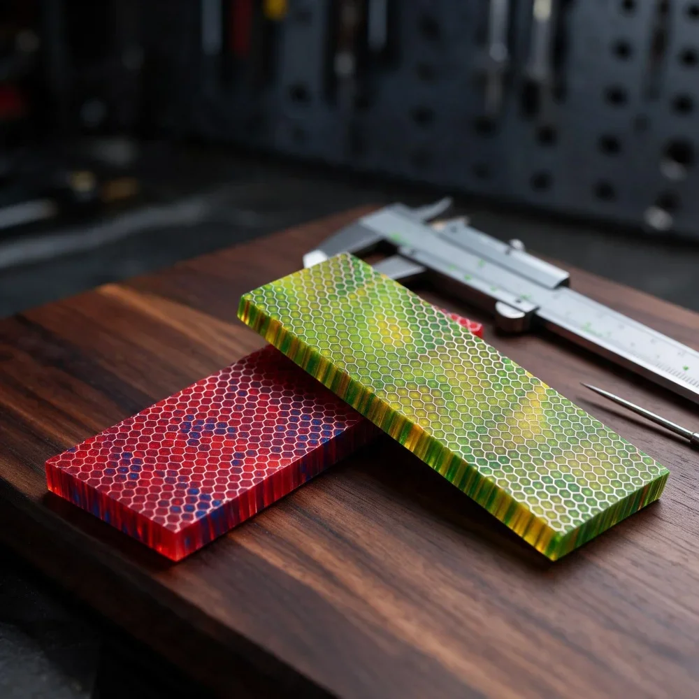 120X40X8MM 5 Colors Snake Skin Honeycomb Texture Knife Handle Resin Patch Materials DIY Handle Making Material