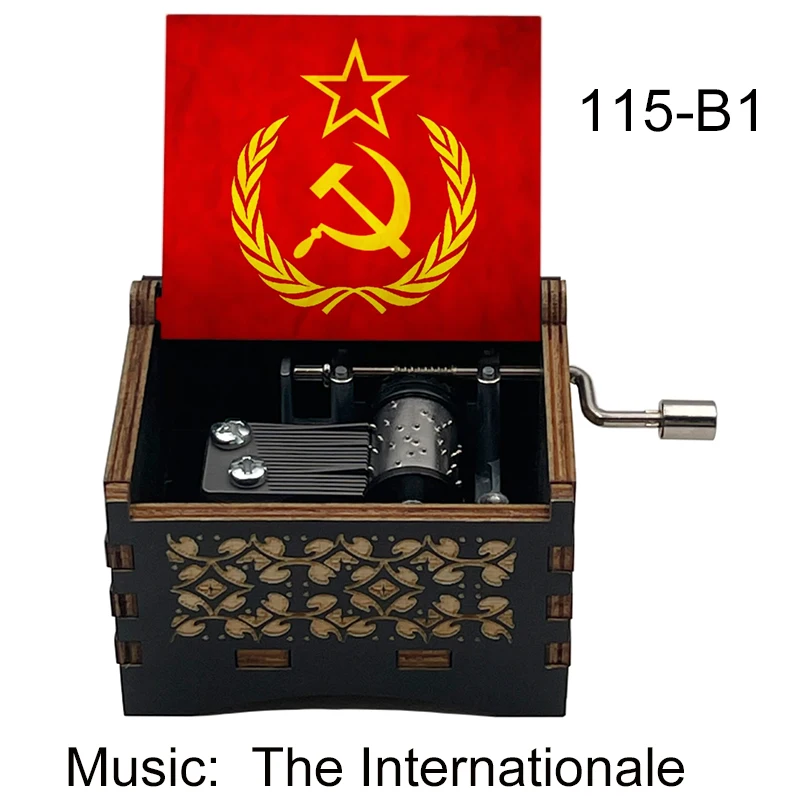 Wooden The Internationale Music Box hand Musical Box Gift For students workmate friends father mother grandfather new year gift