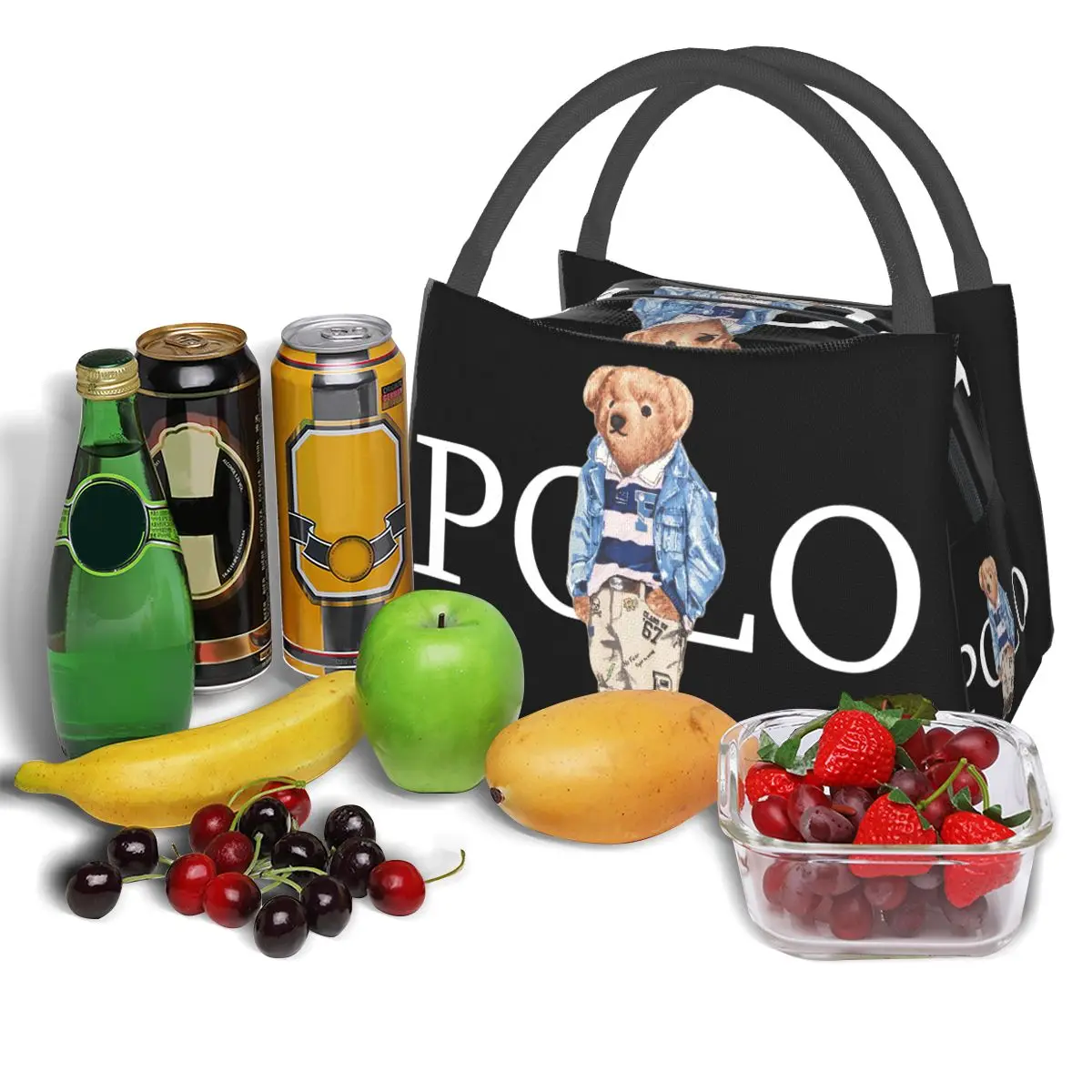 Luxus Bär Lunch Taschen Zubehör tragbare isolierte Oxford Kühltasche Thermal Cold Food Picknick Tasche Frau