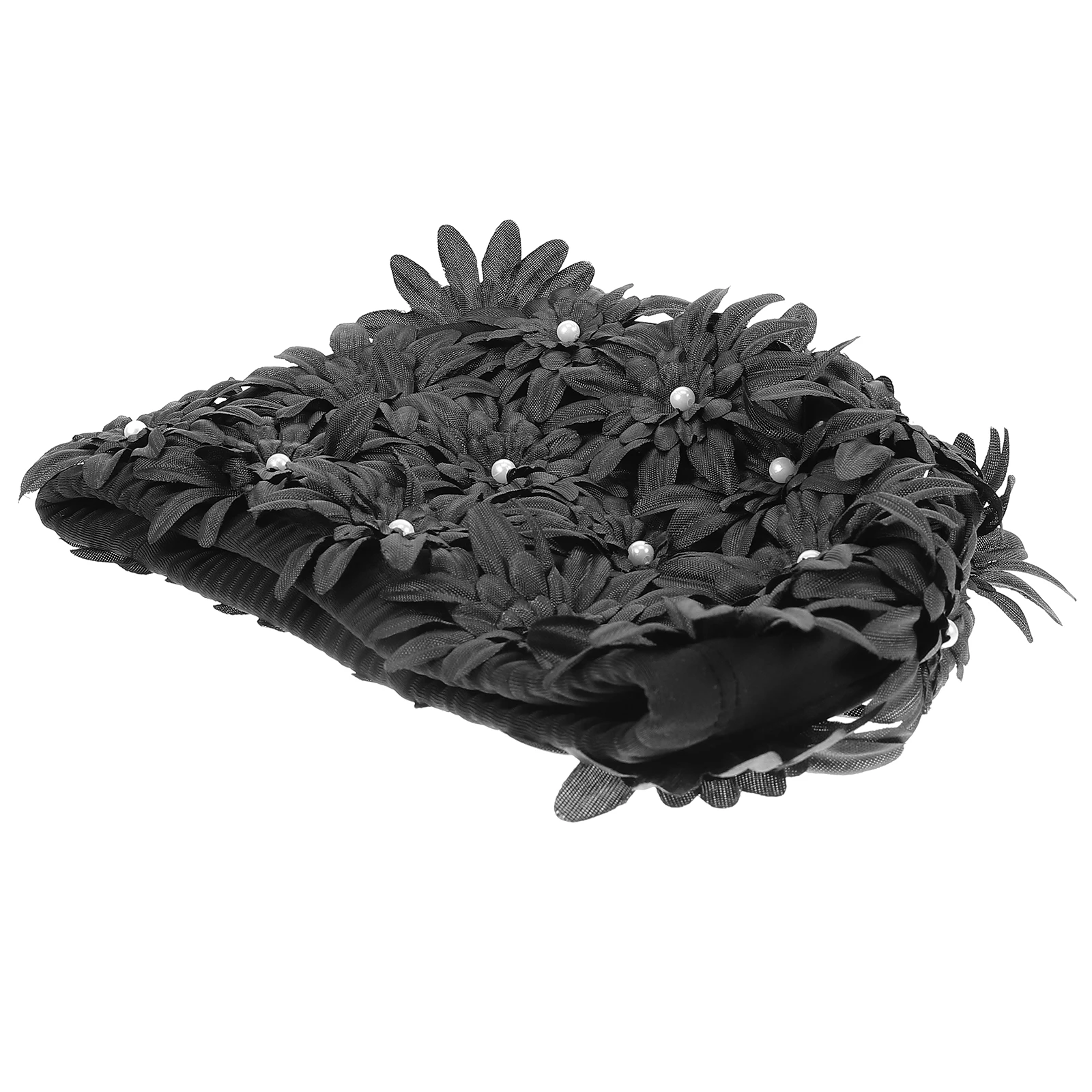 

Floral Waterproof Cap Adult Women Summer Hats Black Color Stretchy Protection Swim Hat Wear-Resistant Swimming Hats For Ladies