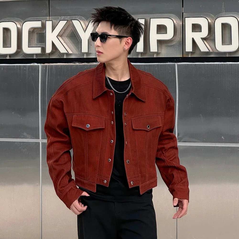 

Винтажная короткая мотоциклетная куртка для мужчин, уличная модная свободная повседневная куртка-карго для женщин, весенне-осенняя верхняя одежда