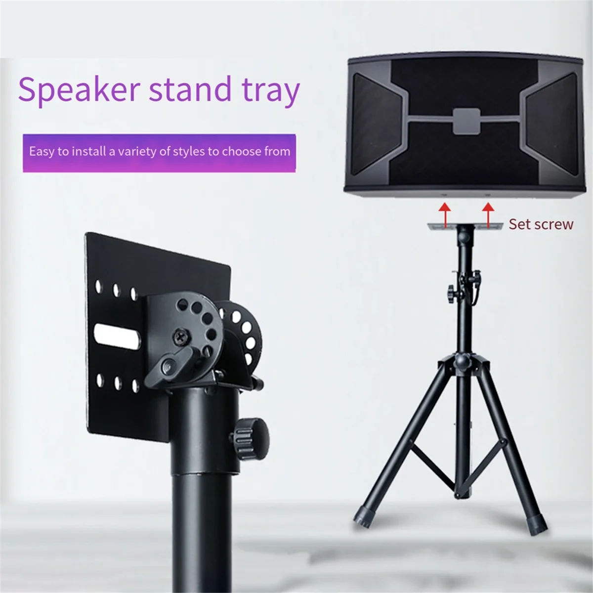 ABJG-Rotatable 35mm Metal Mount Tripod Pole DJ Speaker Stand Adapter Top Cap Rotatable DJ Speaker