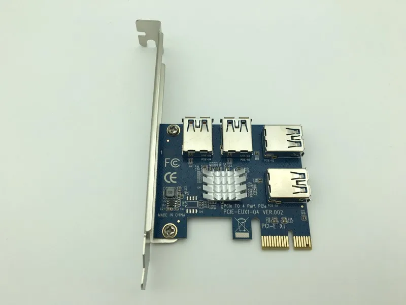 

НОВЫЙ адаптер PCI-E 1X для внешнего 4 слота PCI-e PCIe 1–4 слотов PCI express 16X Riser Card PCIe Port Multiplier Card Добавляющая карта