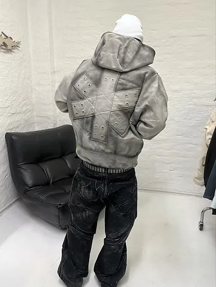HKSH Spring Autumn New Men Tide Chic Ins Dark Punk American Vintage Loose Fit Hoodie Niche Y2K Unisex Hip-hop Sweatshirt HK27535