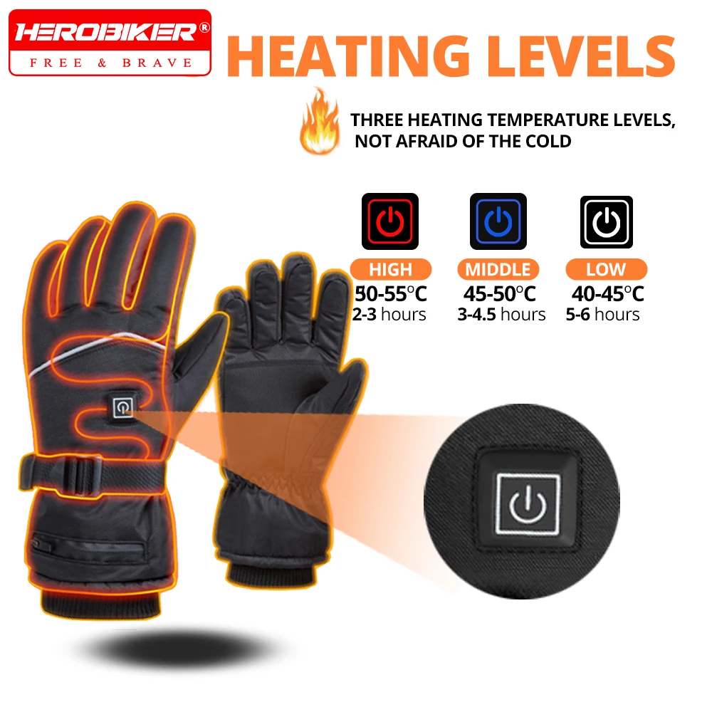 

Motorcycle Riding Electric Heating Gloves Lithium Battery Eletric Thermal Heat Gloves Warmth Winter Outdoor Touch Screen Gloves