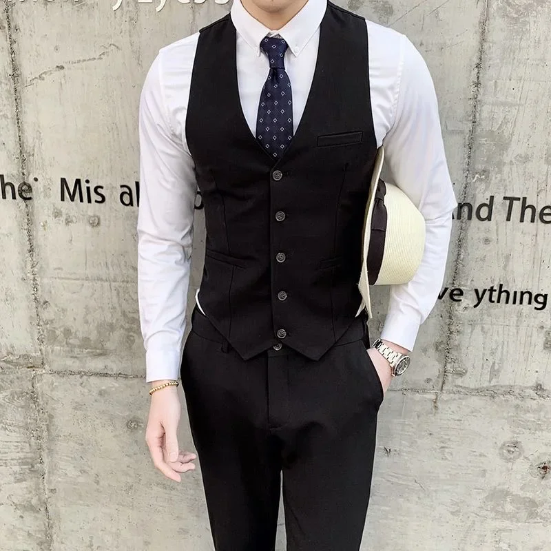 47 Suit vest men groom wedding suit groomsmen suit slim vest pants suit