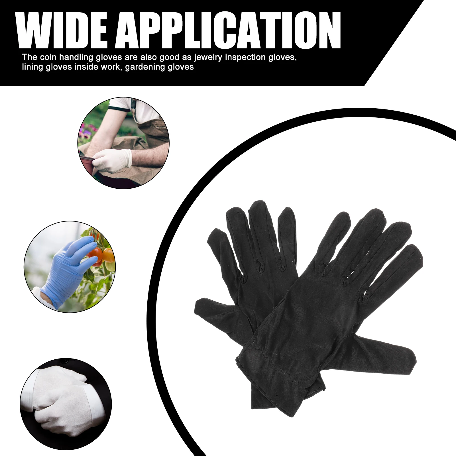 

6pcs Jewelry Inspection Handling Gloves For Appraisal Repair Work Gardening Lining Breathable Comfortable Durable