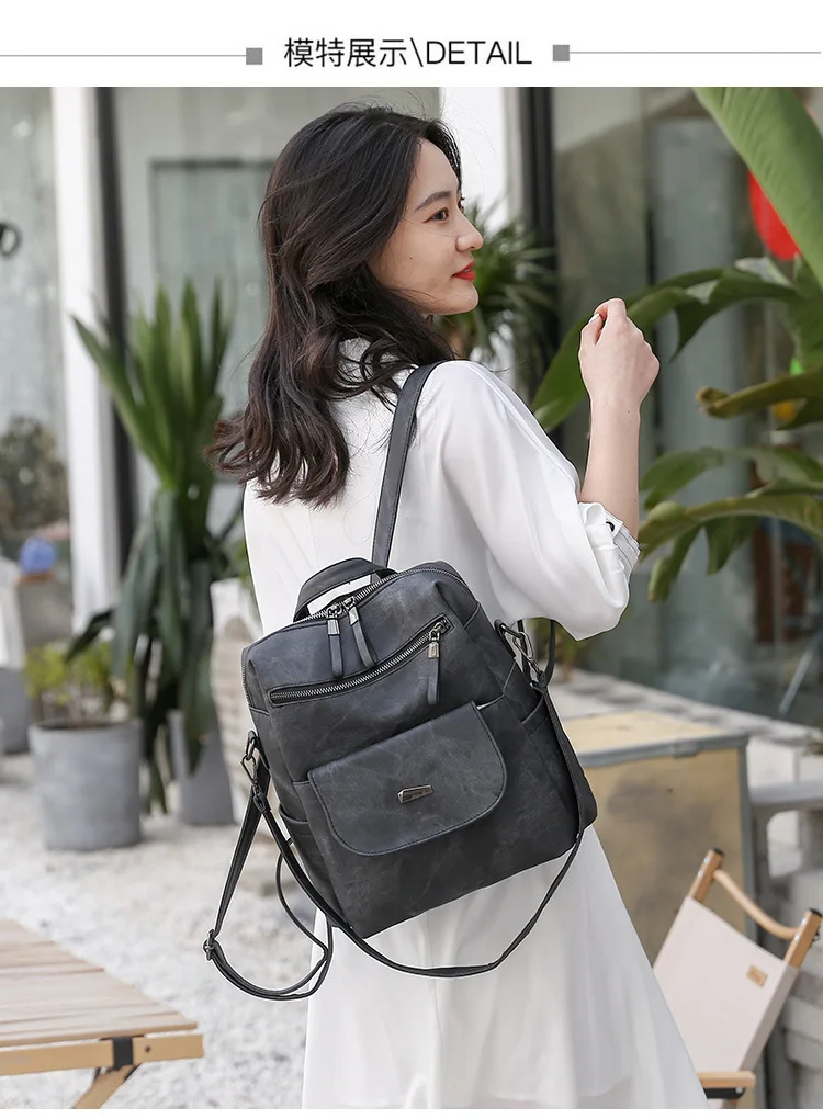 

Backpack Purse for Women Waterproof PU Leather Backpack Anti-Theft Lightweight Fashion Multipurpose Travel Shoulder Bag Handbag