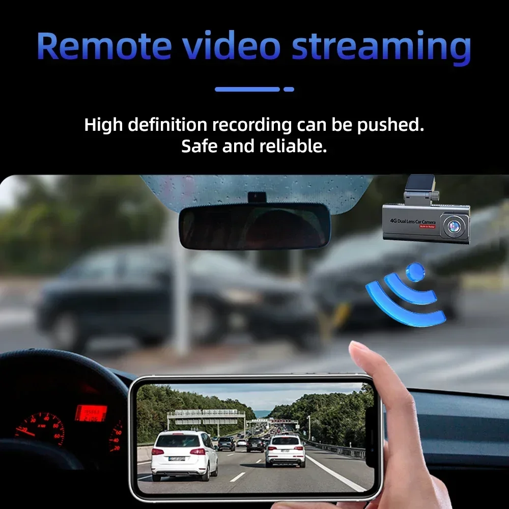 

4MP 4G Car Dashcam with BSI Sensors Dual Radar GPS H.265 140° Rear View Night Vision Cloud Storage ACC Power UCON