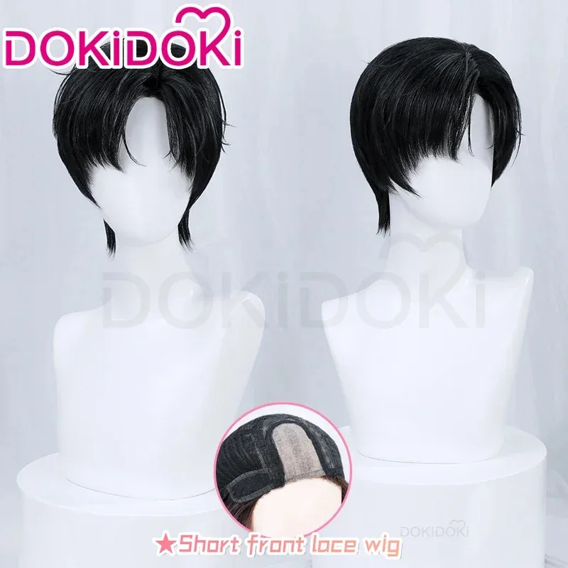 IN STOCK Osborn Front Lace Wig Game Light and Night Cosplay DokiDoki Xiao Yi Cosplay Wig Men Black Short Hair 32cm Free Wig Cap