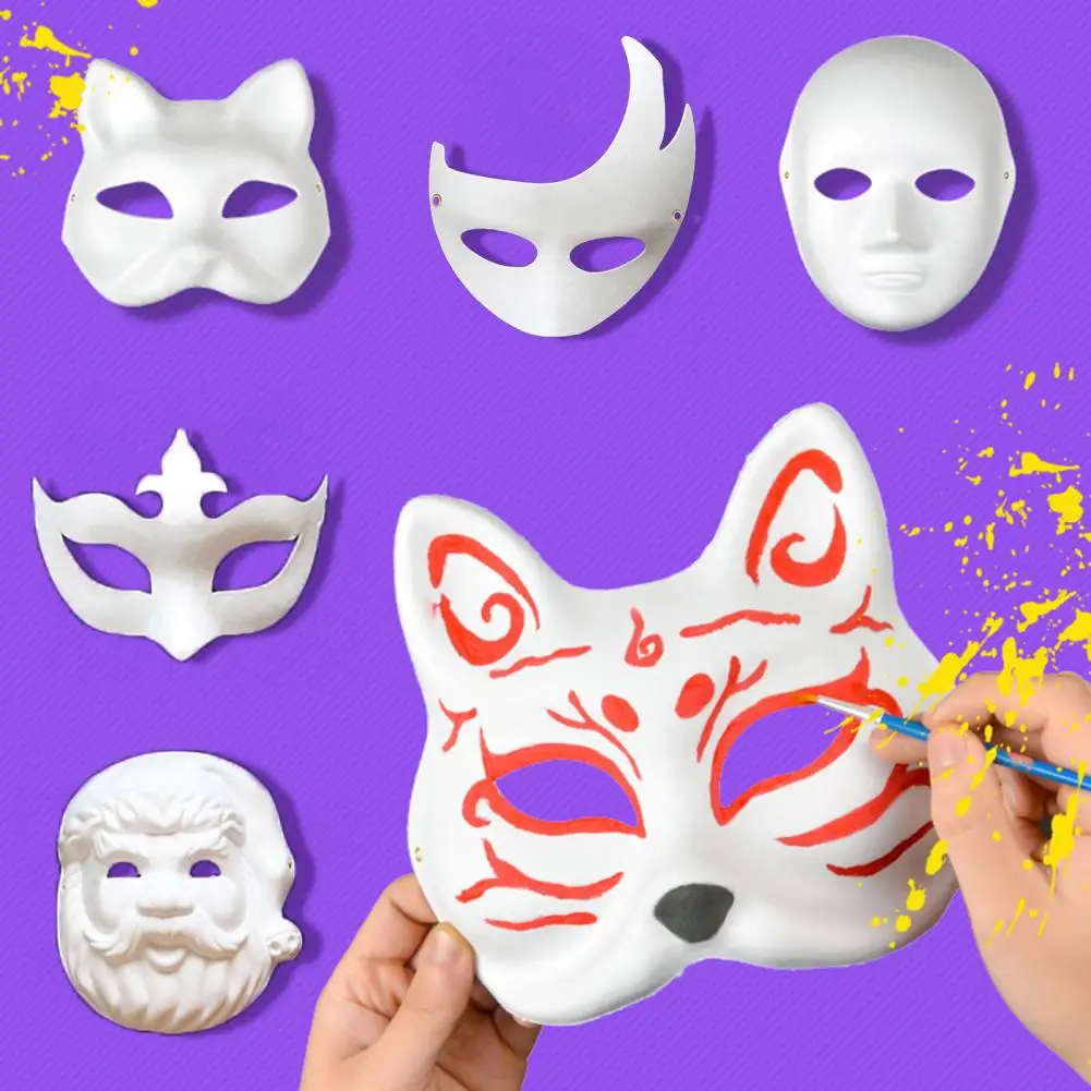 Party Mask DIY Party Face Cover Elastic Strap Inspire Creativity DIY Half Face Dancing Masque Kids Painting Toy