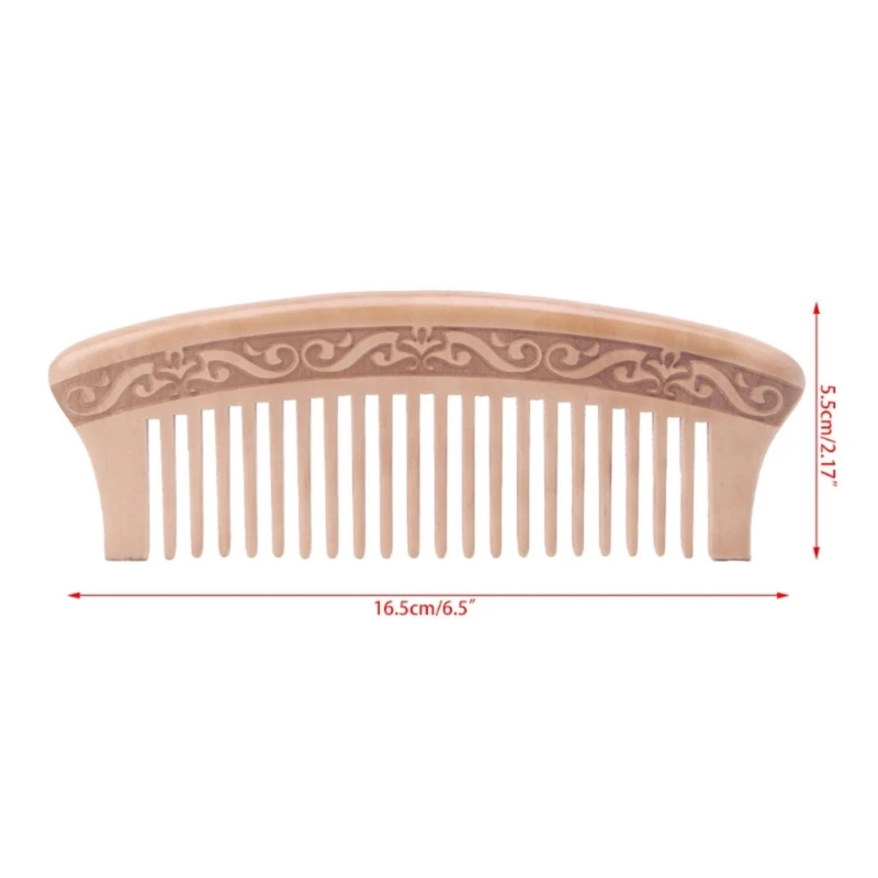 Peine dientes anchos madera, masaje madera Durazno Natural, belleza, cuidado del cabello, envío directo