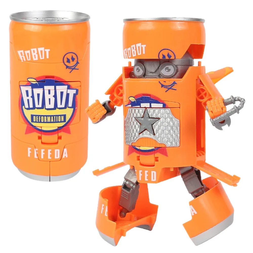 Mecha Model Deformed Soda Robot Cola Beverage Can Educational Deformation Bottle Robot Funny Action Figures Transforming Robot