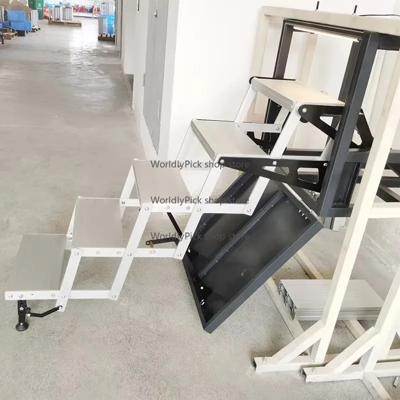 

RV Steps 5 Steps Folding Manual/Electric Type Ladders with LED Light & Adjustable Double Support Feet