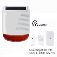 TAIBOAN Outdoor Solar Siren Set 433MHz Wireless Light Flash Strobe Waterproof Alarm Horn for Home Security Burglar Alarm System