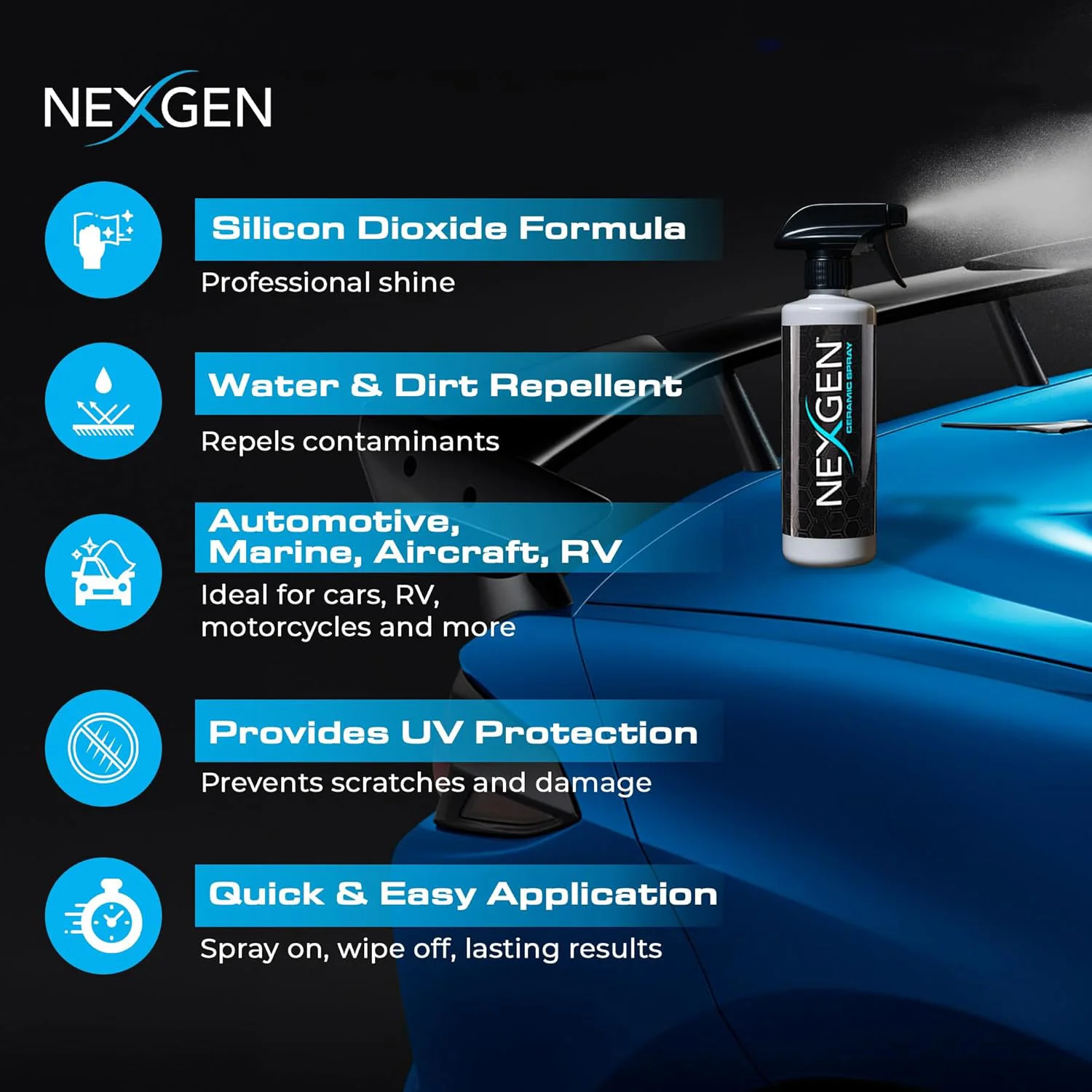 Ceramic Spray Silicon Dioxide Ceramic Coating Spray Professional Grade Protective Sealant Polish for Cars RVs Motorcycles Boats