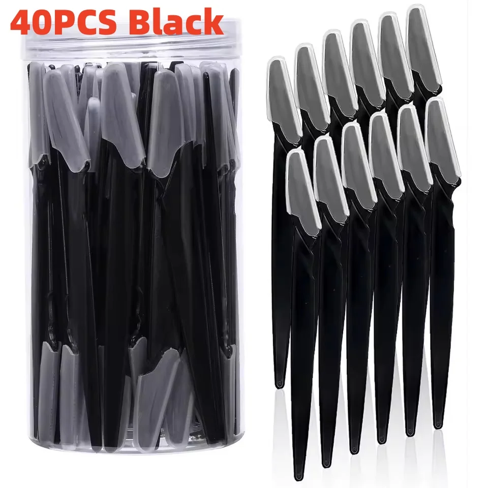 5/10/30/40pcsbrow Razor and Face Razor for Women And Men, Eyebrow Hair Trimmer And Shaver with Protective Cover,Safe image 3
