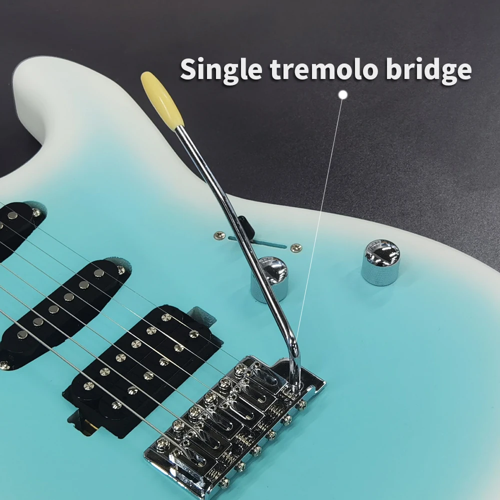 Entry-Level ST Electric Guitar With SSH Pickup Carbonized Maple Neck Spruce Body And Stainless Steel Frets