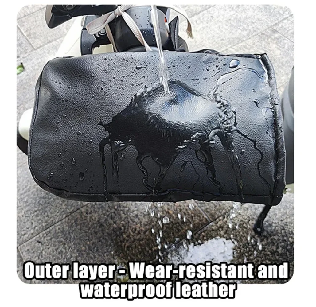 Wasserdichte Winter-Lenkerhandschuhe Thermisch Isolierte Handabdeckungen für Fahrrad Motorrad Roller Fahren – Detail 4