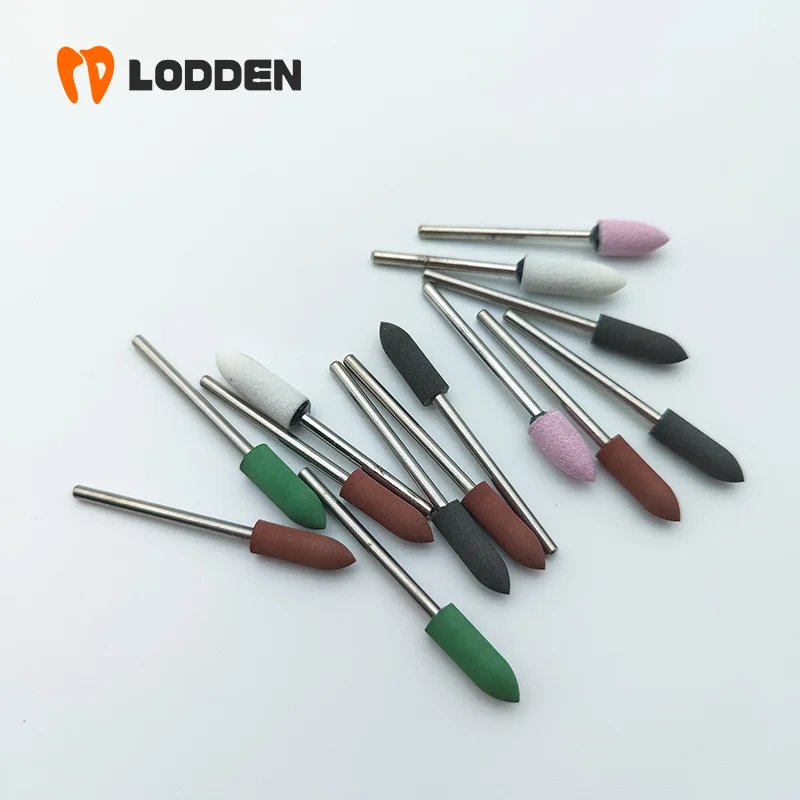 Schleif- und Polierset für Dentallabore für Metall, Acryl, Keramik, Zirkonoxid, Lithiumdisilikat mit Diamantbohrern und Gummirollen – Detail 3