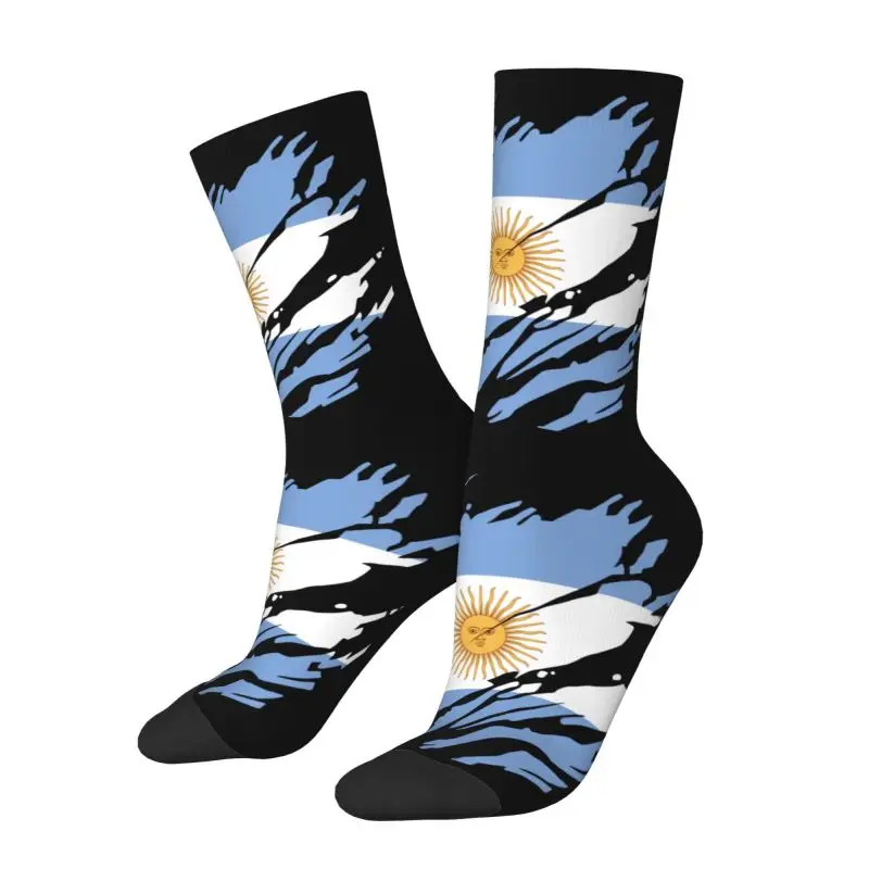 Kawaii Men's Always Argentina Flag Dress Socks Unisex Breathbale Warm 3D Printed Argentinian Proud Crew Socks