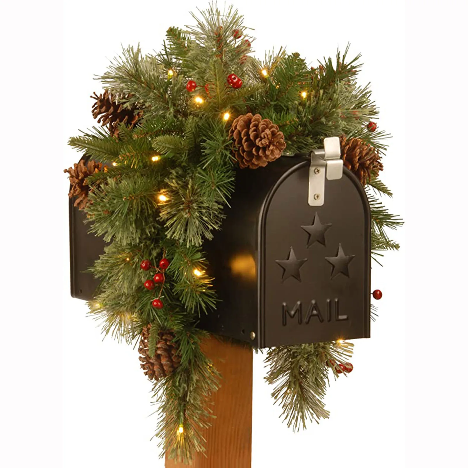 

Рождественская гирлянда для почтового ящика Pinecone, светодиодная светящаяся лоза из мертвой ветки, украшение для дома, подвесная гирлянда для свадебной вечеринки, искусственный Декор