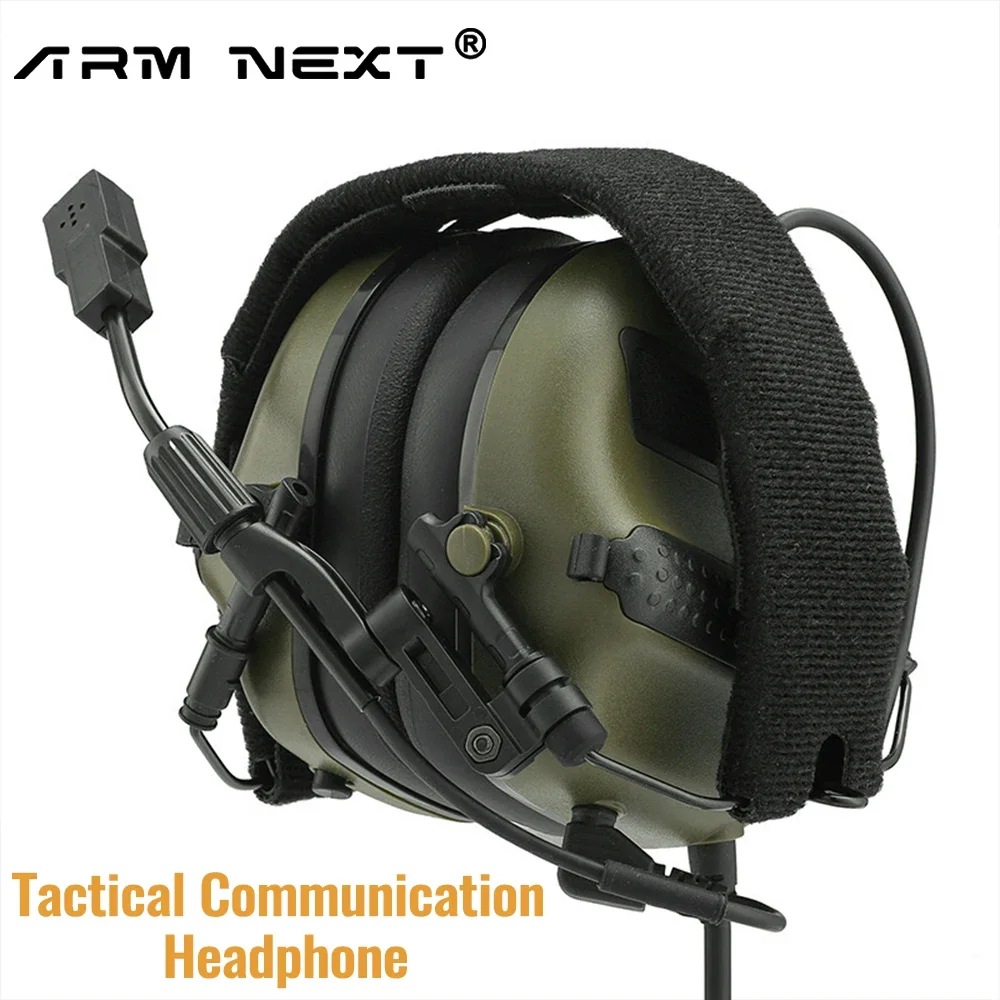 Headset taktis tanpa peredam bising Headset VersionTactical menembak Earmuff digunakan dengan Headset PTT Walkie