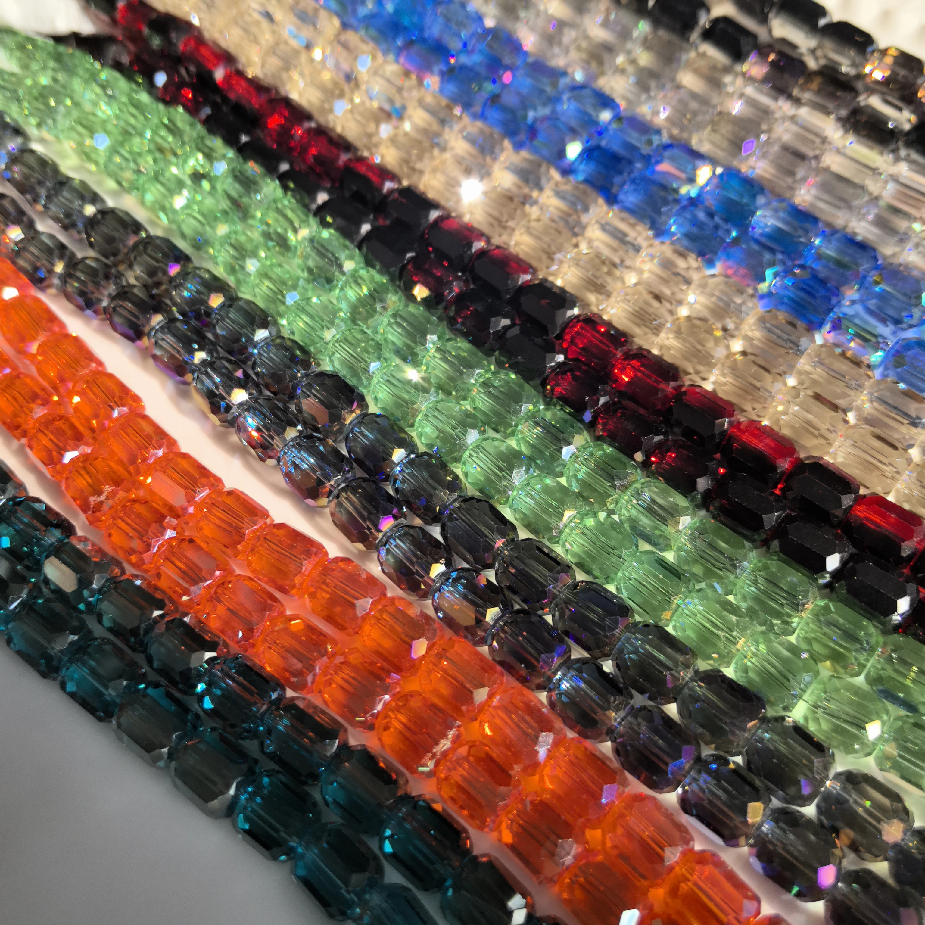 8mm Austria Shiny Colorful Crystal Beads Faceted Round Barrel Loose Spacer Beads for Jewelry Making DIY Necklace Bracelet