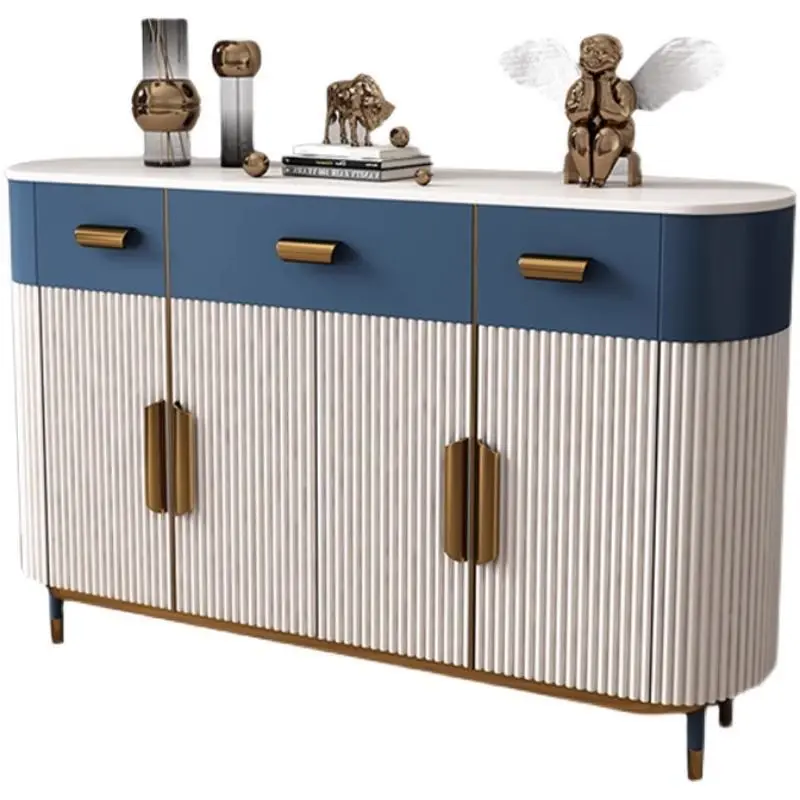 

Decorative Italian minimalist solid wood locker foyer Entry shoe Post-modern dining side