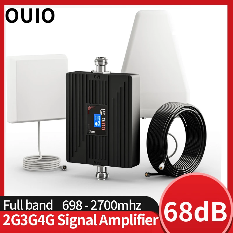 OUIO amplificador de señalLTE GSM 2G 3G 4G amplificador de teléfono móvil amplificador de señal móvil repetidor celular LTE DCS WCDMA 900 1800 2100 MHZ