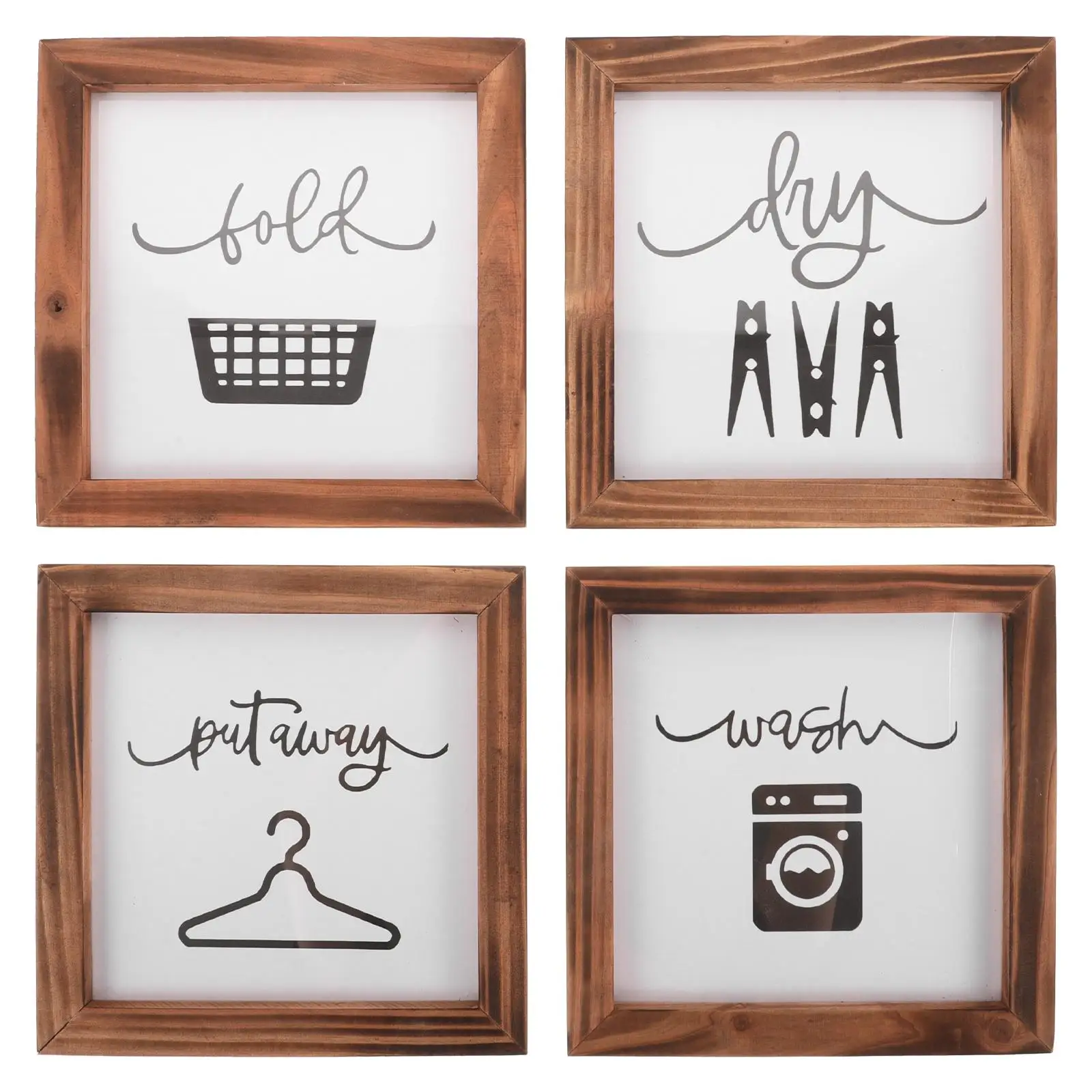 

4 Pcs Farmhouse Laundry Room Decor Rustic Vintage Sign Decoration Signs Wall Home Number