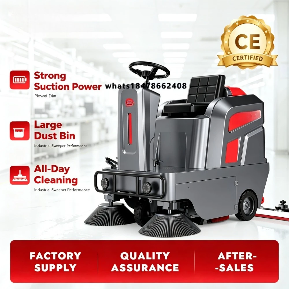 Self Propelled Auto Sweeping Electric Ride on Floor Sweeper Shiwosi Battery Operated Industrial Factory Cleaner