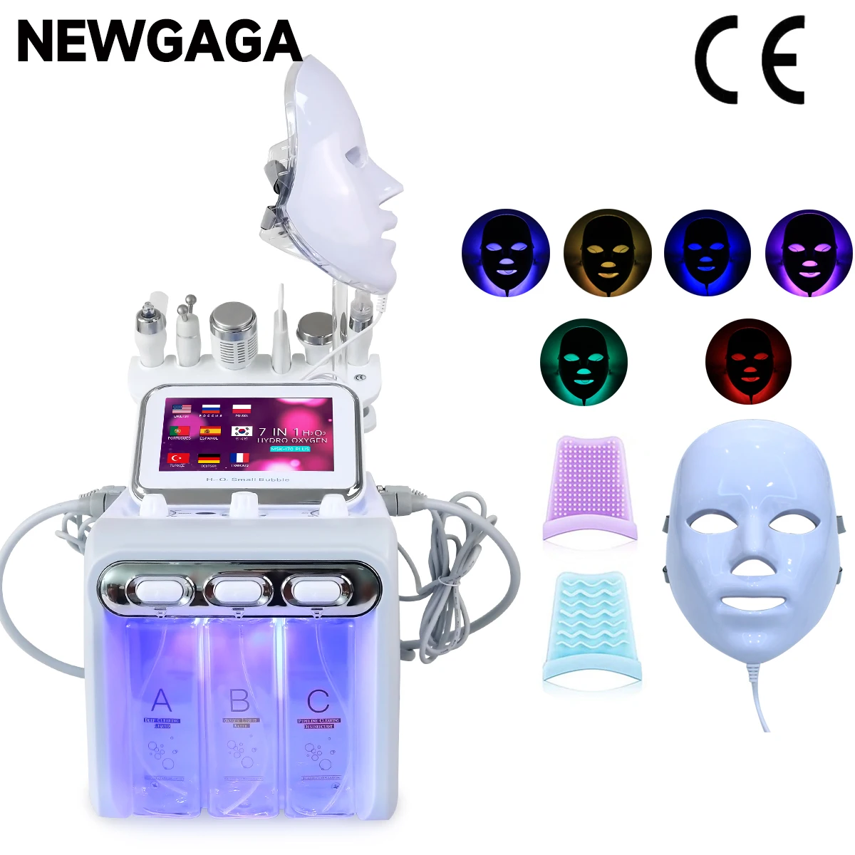 New 7 In 1 H2O2 Water Oxygen Jet Peel Beauty Skin Rejuvenation Cleansing Machine Water Aqua Peeling Beauty Salon Facial Device