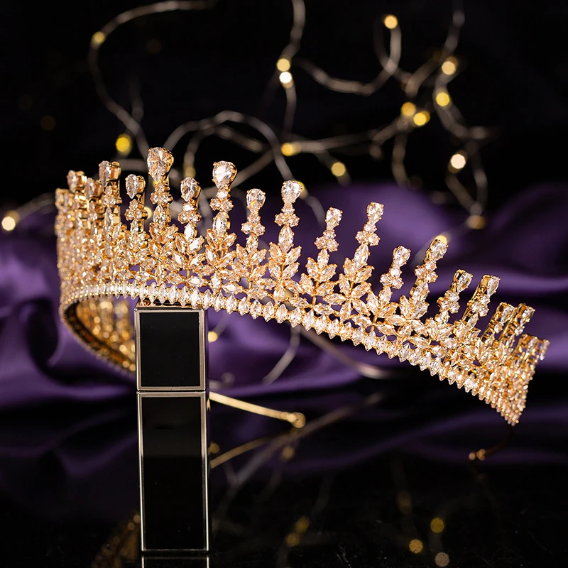 Tiara And Crown HADIYANA Bridal Wedding Hair Accessories Party Luxury Zircon Hair Accessories Jewelry BC6435 Bijoux De Cheveux