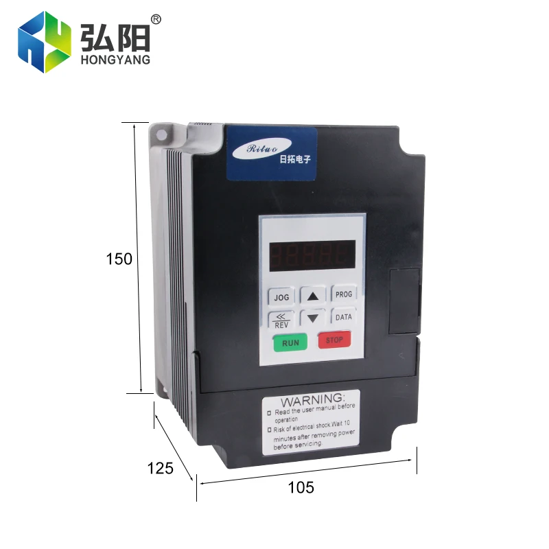 RITUO 1.5KW VFD Inverter 220 V Single-Phase Input Variable Frequency 0~400Hz VFD Governor AC Variable Frequency Motor Drive