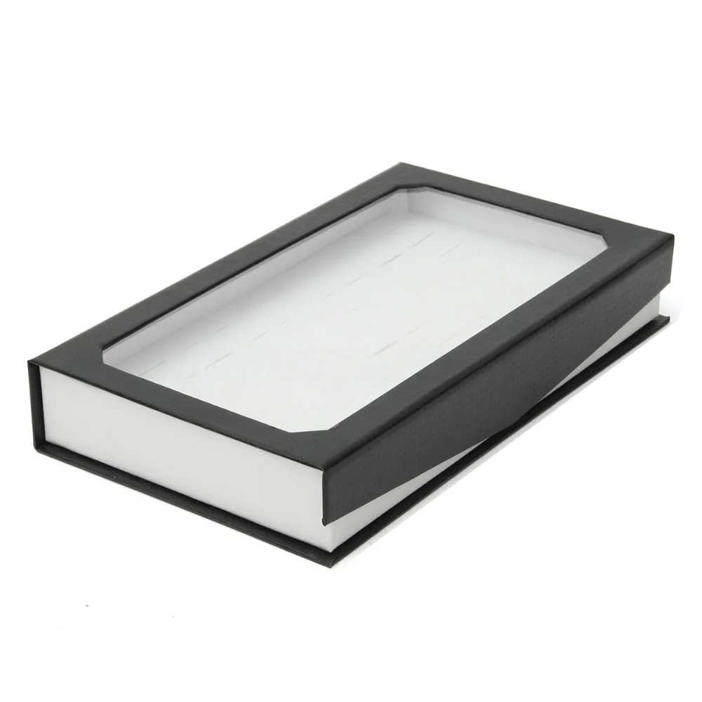

72 Slots Ring Box Large Capacity Flannel Jewelry Display Box Exquisite with Transparent Cover Earrings Storage Case