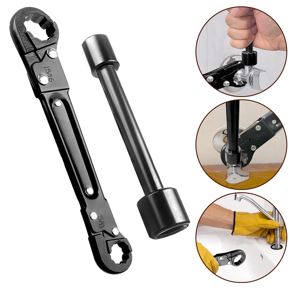 Double Headed Pipe Wrench Double Headed Tire Socket Wrench Water Pipe Repair Set Water Pipe Repair Set Hand Tools Accessories