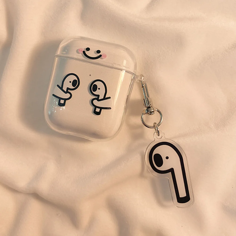 Funny Cartoon Airpods Case Apple airpod Wireless Earmuffs Anti-Scratch airPods Pro Protective Case Headphones iPhone ins Cases