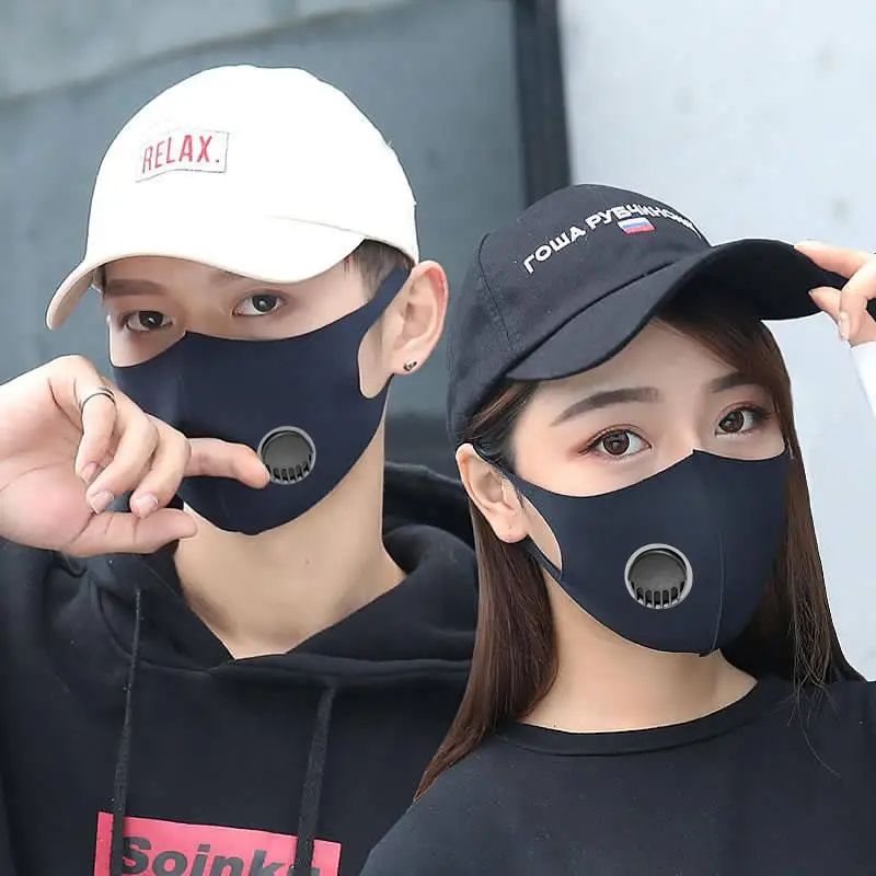 

Спортивная маска для бега, дыхательный клапан, дышащая, взлешенная, пылезащитная, противотуманная, из ледяного шелка ex Bla для мужчин и женщин