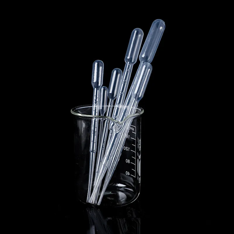 100Pcs 3ml Laboratory Pipette Plastic Disposable Graduated Container Liquid Squeeze Transfer Pipettes for Silicone Mold Epoxy