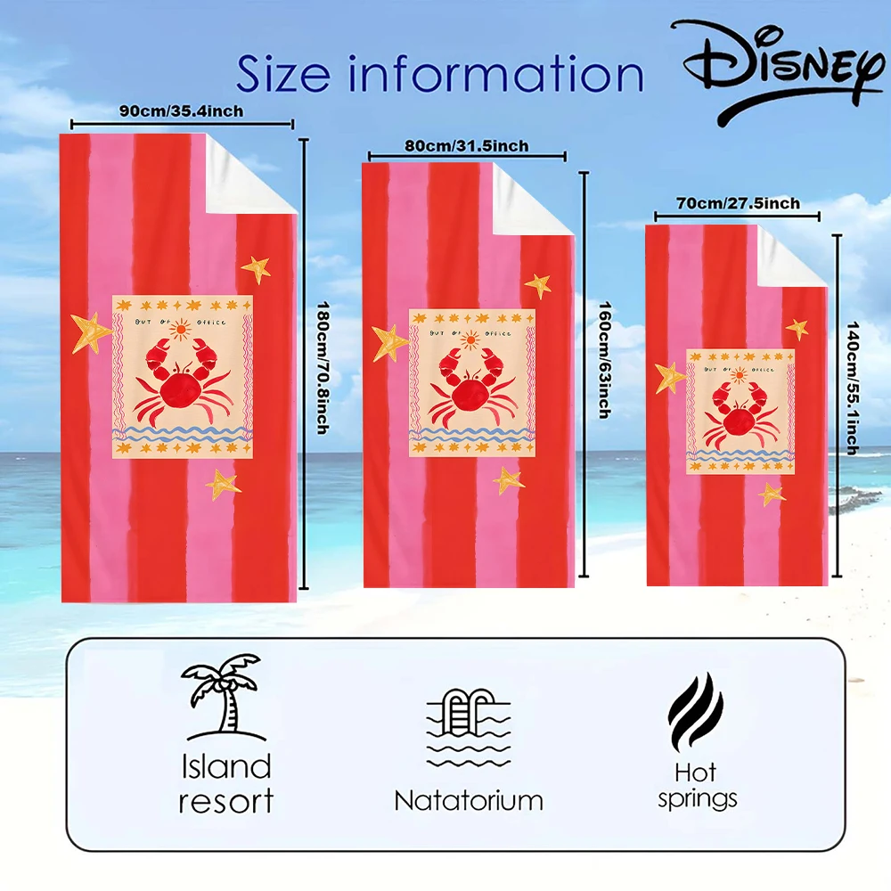 Unisex Quick Dry Microfiber Beach Towel Cartoon out of Office Crab Design for Swimming Surfing Camping - Holiday Bath Towel