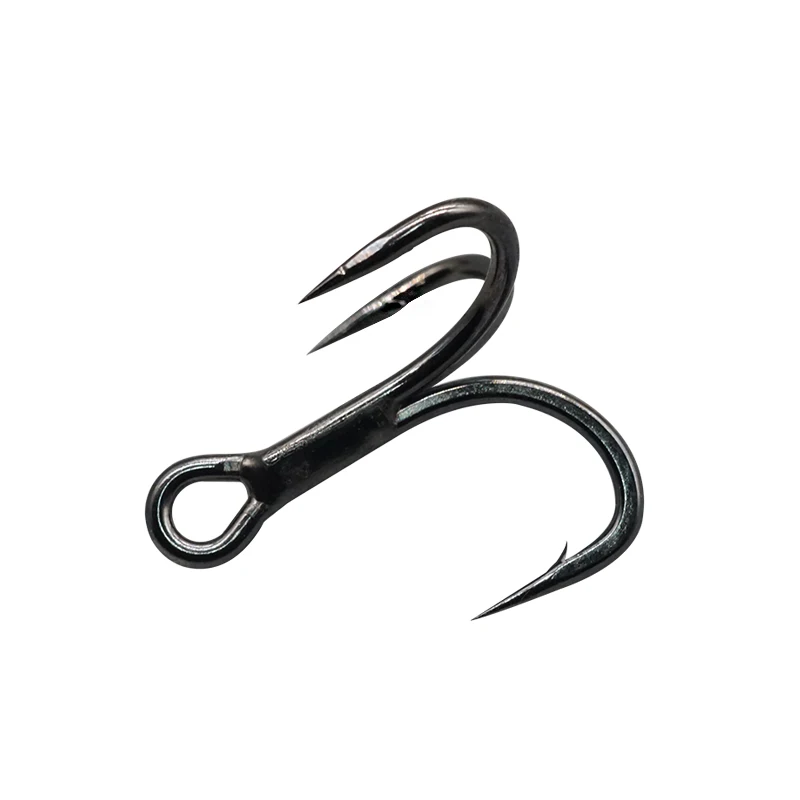 

Factory Wholesale Carbon Steel Black Nickel 4X Treble Hooks Wide Gape Hard Lure Fishing Hook