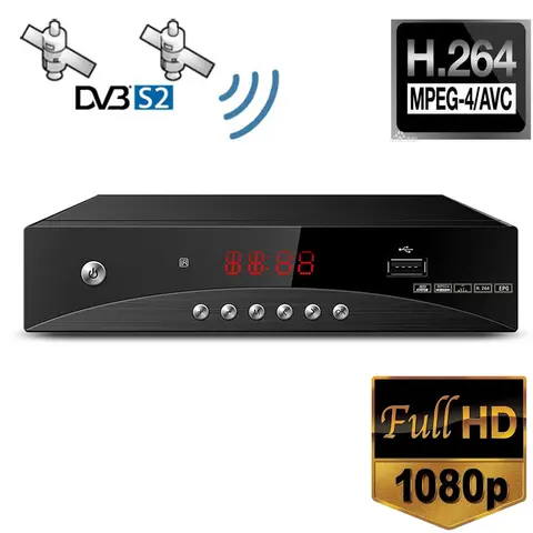 FTA DVB-S2 Set Top Box HD Digital Satellite TV Receiver Receptor H.264 Support MTK7601 WIFI Dongle DVB S2 Tuner  Decoder